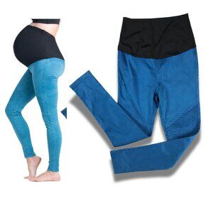 PREGGO Maternity Leggings Blue Moto Skinny NWT XL